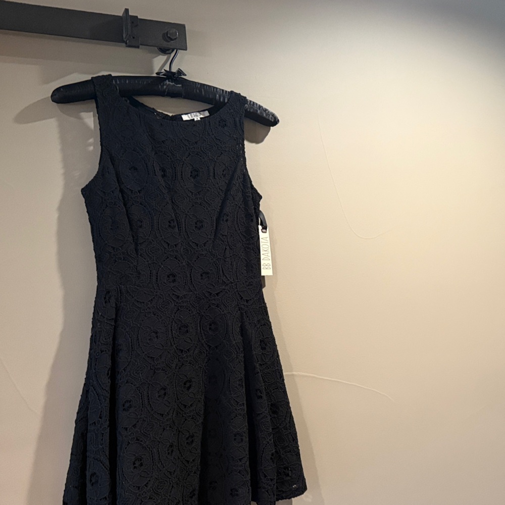 Black lace tank dress, double lined. Size 2 NWT